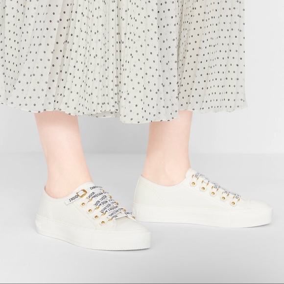 CHRISTIAN DIOR WALK'N'DIOR SNEAKER Cotton Canvas Size 38 EU 8 US - Picture 4 of 16